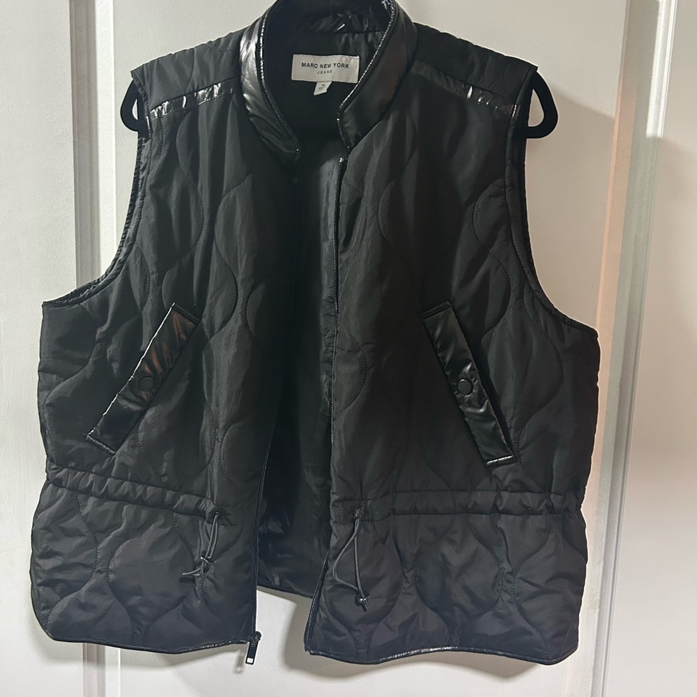 Marc New York Black Quilted Vest XL